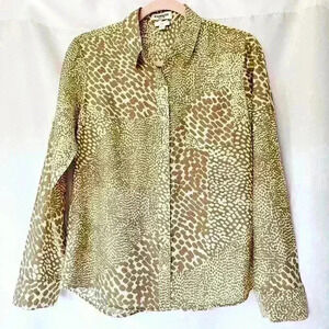 ✨Like New✨ Express Animal Print Slim Fit Portofino, Tan/White, Size S